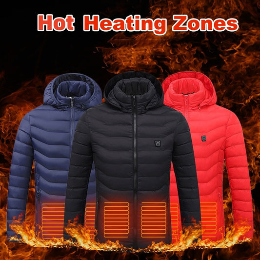 ❄️ Stay Warm Anywhere! USB Heated Jacket with 🔥 Multiple Heat Settings, 🎯 Targeted Heating Zones, 🔋 Long-Lasting Battery & 🎨 3 Stylish Colors