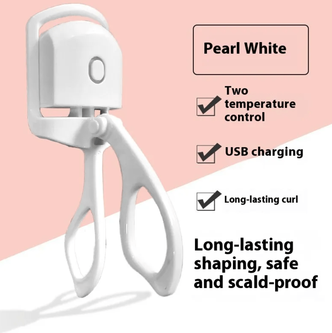 White LashLift Pro electric eyelash curler feature overview